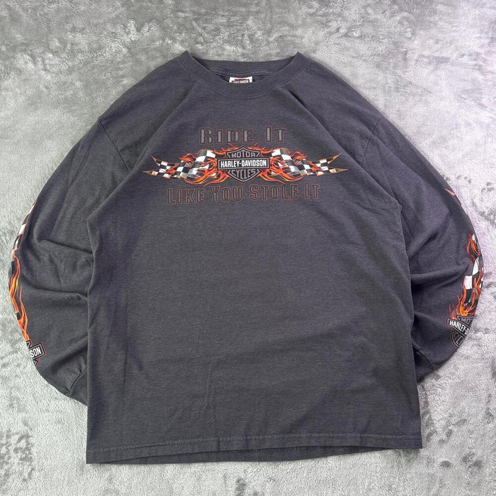 Vintage Harley-Davidson Mobile Bay Alabama Long Sleeve T-Shirt Men’s Large USA